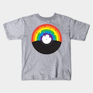 LGBTQIA rainbow record design Kids T-Shirt